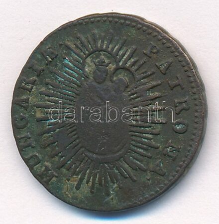 1761. Rézdénár 'Mária Terézia' nyitott korona T:2- Huszár: 1755., Unger III.: 1277.