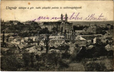 1915 Ungvár, Uzshorod, Uzhhorod, Uzhorod; Görög katolikus püspöki palota és székesegyház / Greek Catholic bishop's palace and cathedral (fa)