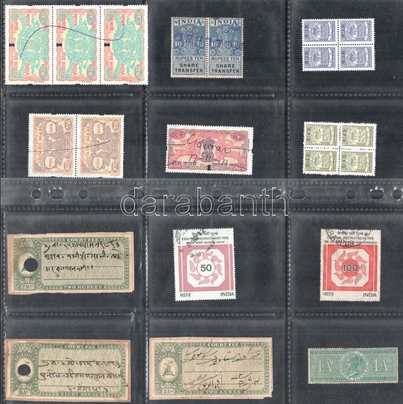 Indiai feudális államok illetékbélyegei az 1930-as, 1940-es évekből kb 50-60 db - Image 2