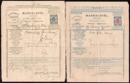 cca 1890 3 db marhalevél