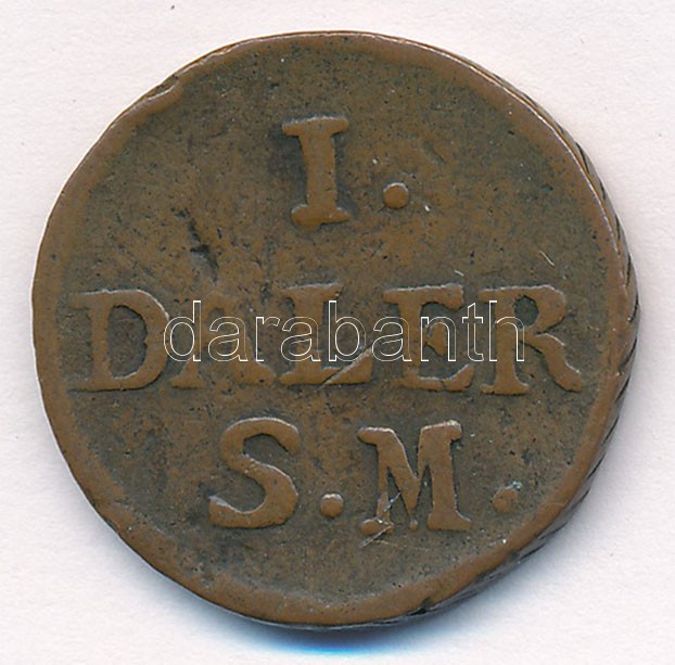 Svédország 1716. Daler Cu 'XII. Károly' T:3 Sweden 1716. Daler Cu 'Charles XII' C:F Krause KM# 354 - Image 2