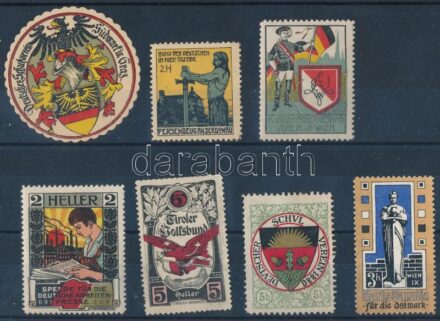7 db német, kiállítási levélzáró