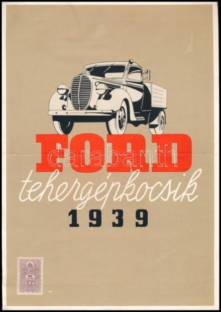 1939 Ford tehergépkocsik, az egységes alvázú Ford tehergépkocsi, kinyitható szórólap, hajtott