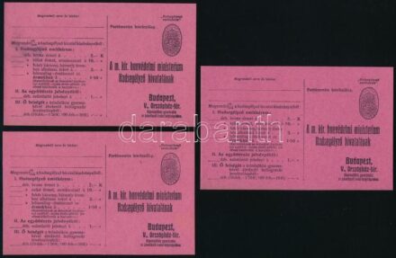 cca 1916 Hadsegélyező hivatal 3 db levelezőlap emlékérmek megrendelésére