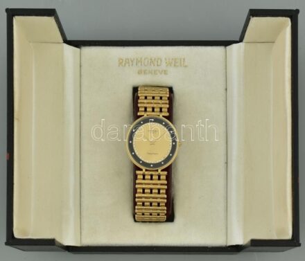 Raymond Weil női karóra, quartz szerkezettel, analóg kijelzős, fémszíjjal, nem működik, kopott, karcos, d:30 mm