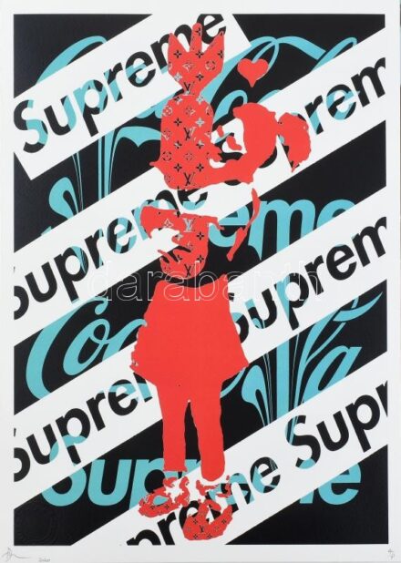 Death & Co. Artery NYC. Supreme Pop-art szitanyomat. sorszámozott, ceruzával jelzett 10/100, szárazpecséttel, matricával, kártyával 43x29 cm / Silkscreen, numbered, signed, with dry seal and sticker