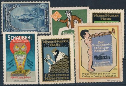 6 db bélyeg témájú reklám levélzáró