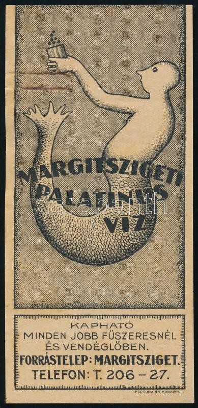 Margit sziget Palatinus víz számolócédula