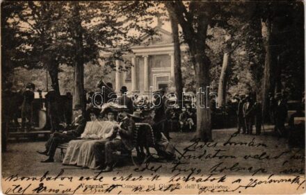 1902 Venezia, Venice; Al Concerto nel Giardino dell'E sposizione / music band, concert (fl)