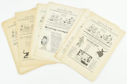 1939 Magyar Nők Gyermekeinek Újságja január 20-tól szeptember 10-ig, hiányzik a március 10-i szám