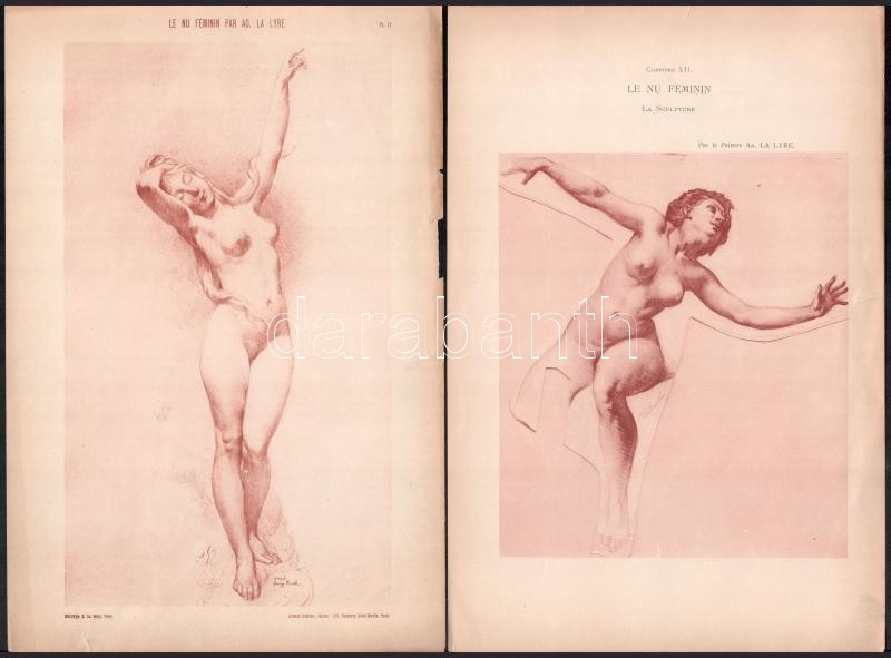 cca 1900 Erotikus nyomatok, 5 db