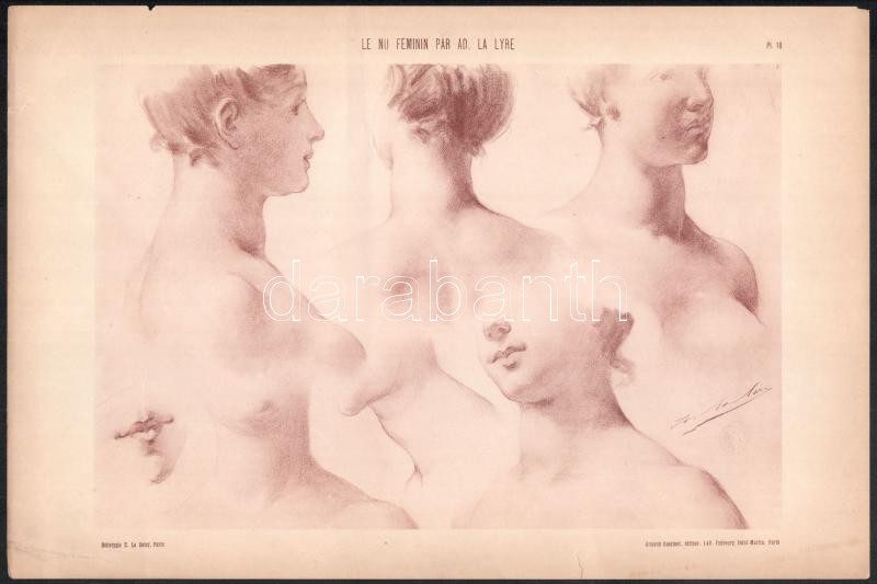 cca 1900 Erotikus nyomatok, 5 db - Image 3