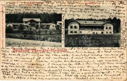 1902 Ceméte, Czeméte-fürdő, Cemjata (Eperjes, Presov); Budapest villa, Debreczen villa. Fénynyomat Divald műintézetéből / villas (fl)