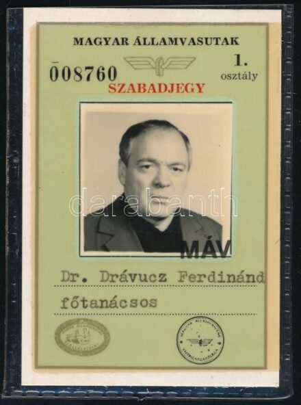 1987 MÁV I. osztályú arcképes szabadjegy