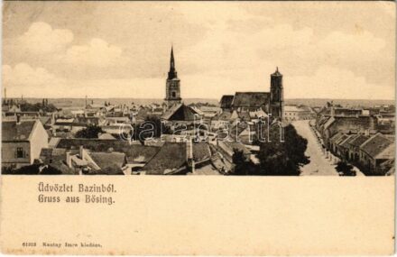 1903 Bazin, Bösing, Bözing, Pezinok; látkép. Kautny Imre kiadása / general view (EK)