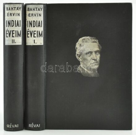 Baktay Ervin: Indiai éveim. I-II. köt. Bp., 1938, Révai. Fekete-fehér fotókkal illusztrált. Kiadói egészvászon-kötés, kissé kopott borítóval, néhány lap kissé foltos. Az első kötet végén a szerző saját kezű aláírásával.