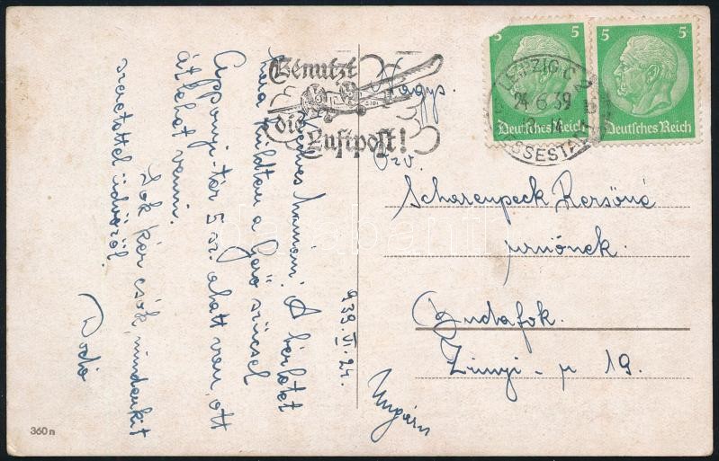 Sebes Gusztáv (19006-1986) labdarúgó, sportvezető által írt képeslap