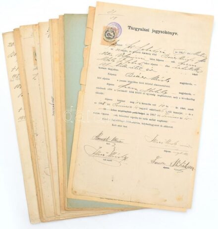20 db régi okmánybélyeges okirat
