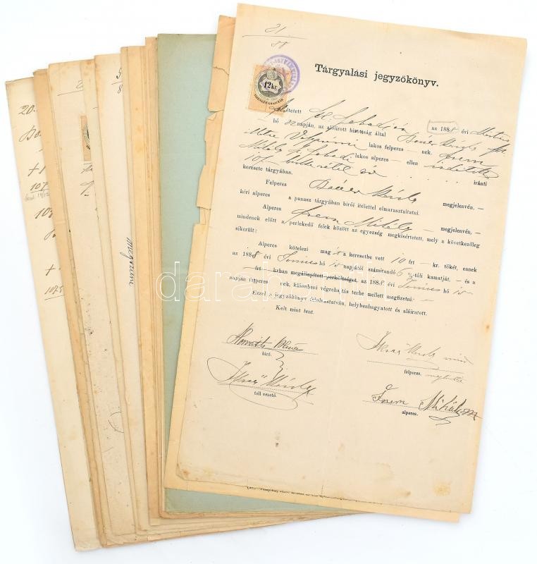 20 db régi okmánybélyeges okirat