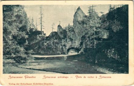 Dobsina, Dobschau; Sztraczeneer Felsentor / Sztracenai sziklakapu / Stratena rock gate (apró lyuk / tiny pinhole)