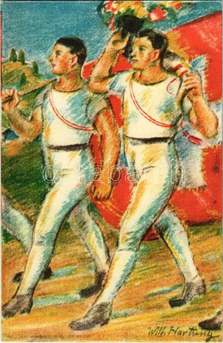1920 Wängi, Bundesfeier Postkarte 1. August. Zur Förderung der Körperlichen und Wirtschaftlichen Erziehung / To promote physical and economic education. Swiss propaganda litho, W. Stauffer s: Wilh. Hartung