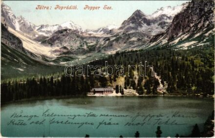 1906 Tátra, Magas-Tátra, Vysoké Tatry; Poprádi-tó. Cattarino S. kiadása 211. sz. / Popper See / Popradske pleso / lake (EK)