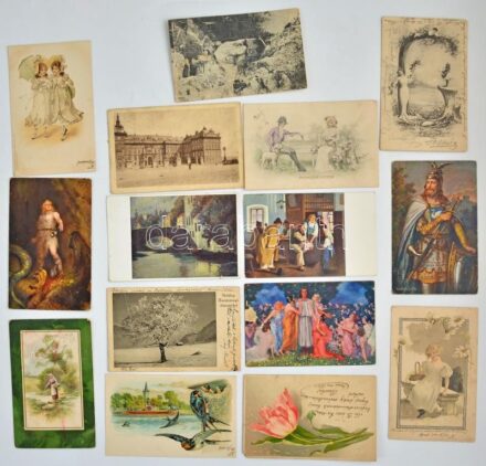 Kb. 132 db RÉGI képeslap vegyes minőségben: történelmi magyar és külföldi városok, motívumok / Cca. 132 pre-1945 postcards in mixed quality: historical Hungarian and other foreign town-view postcards and motives
