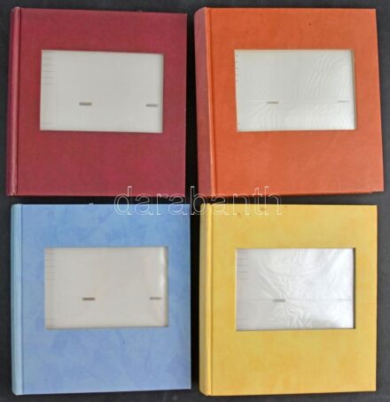 4 db képeslap berakó egyenként 200 férőhellyel / 4 postcard albums for 200 postcards each (21 x 22 cm)