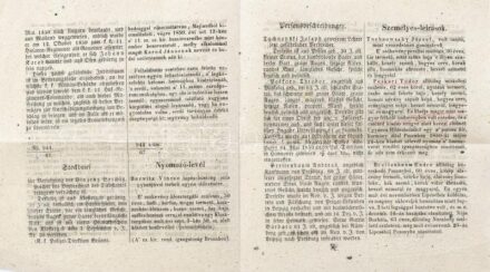1851 Szilassy László és más katonaszökevények, tolvajok köröző levele 4p.