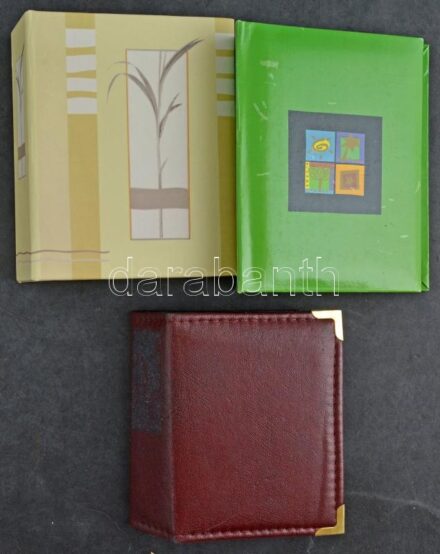 3 db kis alakú képeslap berakó egyenként 200 férőhellyel / 3 small postcard albums for 200 postcards each
