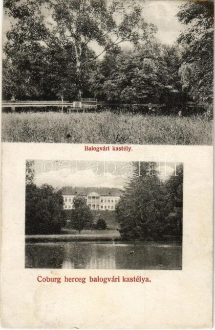 Vámosbalog, Balogvár, Velky Blh; Coburg herceg kastélya. Szilágyi Arthur műintézetéből / castle, park (r)