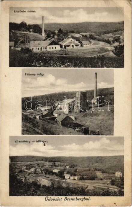 Sopron, Oedenburg; Brennbergbánya, Borbála akna, Villanytelep, erőmű, iparvasút (EK)