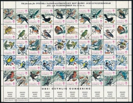 Svédország 1974 God helg 50-es hajtott levélzáró ív