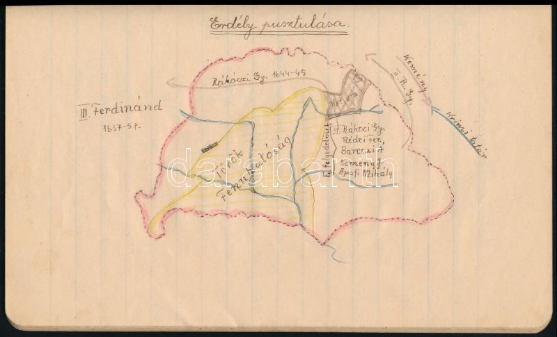 cca 1936 Nem! Nem! Soha! iskolai történelemfüzet irredenta grafikával, kitöltve - Image 2
