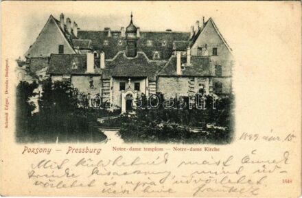 1899 (Vorläufer) Pozsony, Pressburg, Bratislava; Notre Dame templom / church