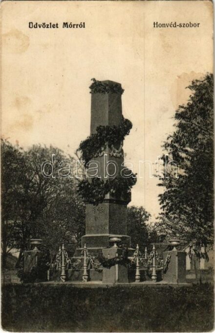 1913 Mór, Honvéd szobor. Reszler J. kiadása (fa)