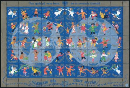 Dánia 1979 Karácsony - Vigyázzunk a gyermekekre 50-es levélzáró ív
