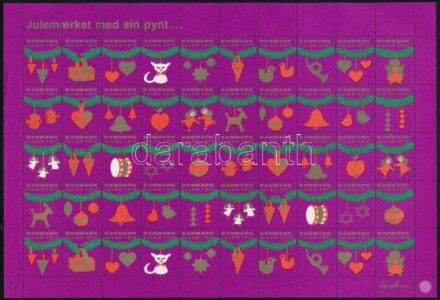 Dánia 1977 Karácsonyi díszek 50-es levélzáró ív