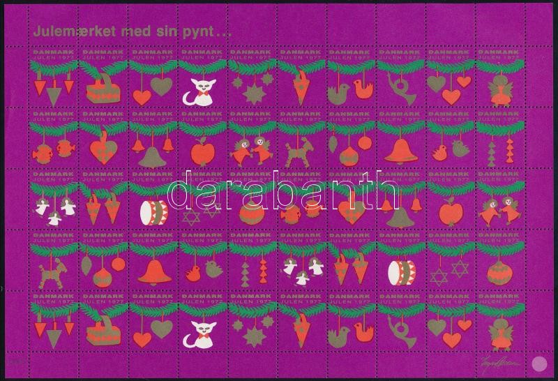 Dánia 1977 Karácsonyi díszek 50-es levélzáró ív