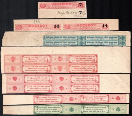 cca 1920 11 db mesterséges édesítőszer adójegy és szivarka papír adójegy
