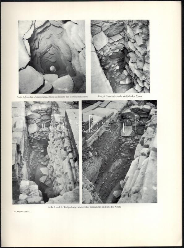 Kasper, Sándor: Zum großen Altar der Demeterterrase in Pergamon. Sonderdruck aus Pergamenische Forschungen Band 1. Berlin, 1972., Walter de Gruyter & Co. Német nyelven. Fekete-fehér képanyaggal, két kihajtható táblával illusztrált. - Image 3