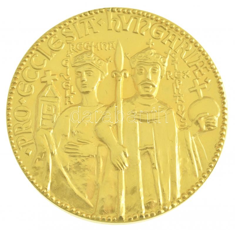 Tóth Sándor (1933-) 1992. 'Hungariae Patrona' aranyozott bronz emlékérem (65mm) T:1 - Image 2