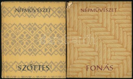 Népművészet 2 kötete: Perczel Erzsébet: Szőttes, Boross Marietta: Fonás. Bp., 1962., Képzőművészeti Alap. Fekete-fehér képanyaggal illusztrált. Kiadói kartonált papírkötés, kopott borítókkal, az egyik gerince sérült, a másik