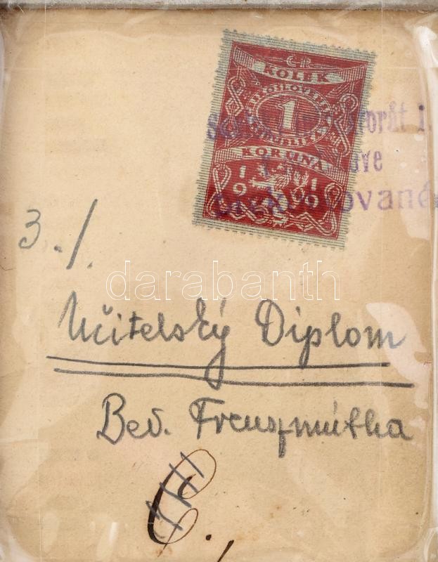 1871 Sopron, a Dunántúli Ágost. Hitv. Ev. Egyházkerület Soproni Evangélikus Tanítóképezdéjének tanítóképezdei tanfolyamának díszes oklevele, viaszpecséttel, aláírásokkal. - Image 3