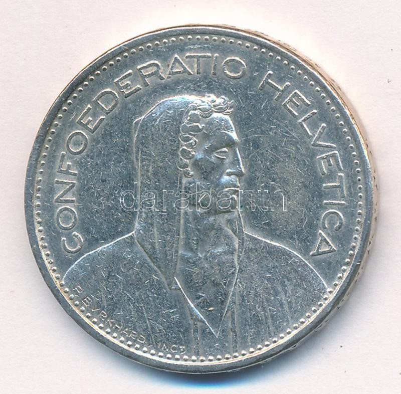 Svájc 1940B 5Fr Ag T:2 Switzerland 1940B 5 Francs Ag C:XF Krause KM#40