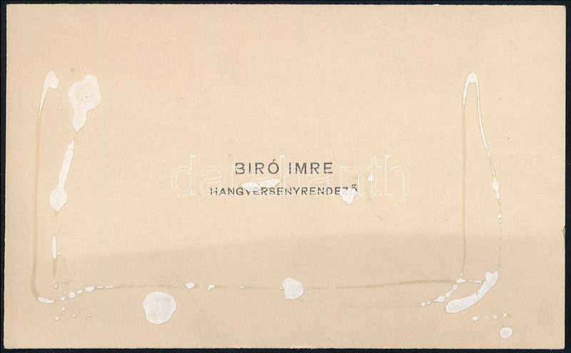 Pablo Casals (1876-1973) katalán származású spanyol csellóvirtuóz, karmester aláírása Bíró Imre hangversenyrendező névjegykártyáján. - Image 2