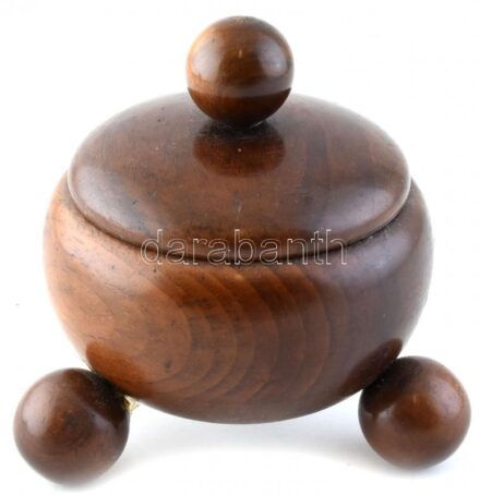 Art deco fazonú fa cukortartó m: 16 cm sz: 16 cm