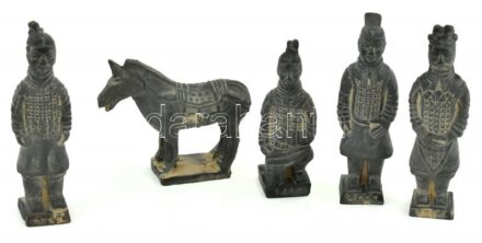 Kínai agyag katonák dísz szett 8-12 cm ig díszdobozban / Chinese clay soldiers set