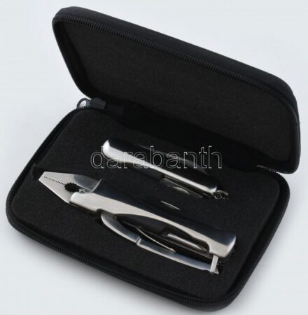 Svájci bicska és szerszámkészlet vászontokban.