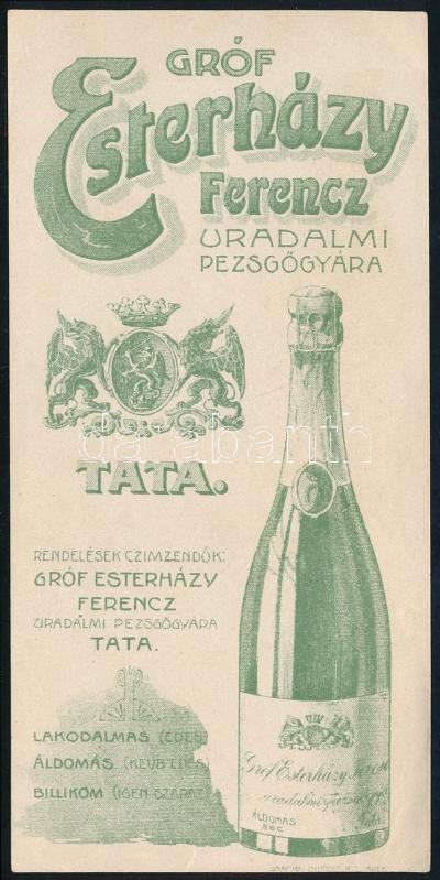 Gróf Esterházy Ferencz uradalmi pezsgőgyára, Tata, számolócédula
